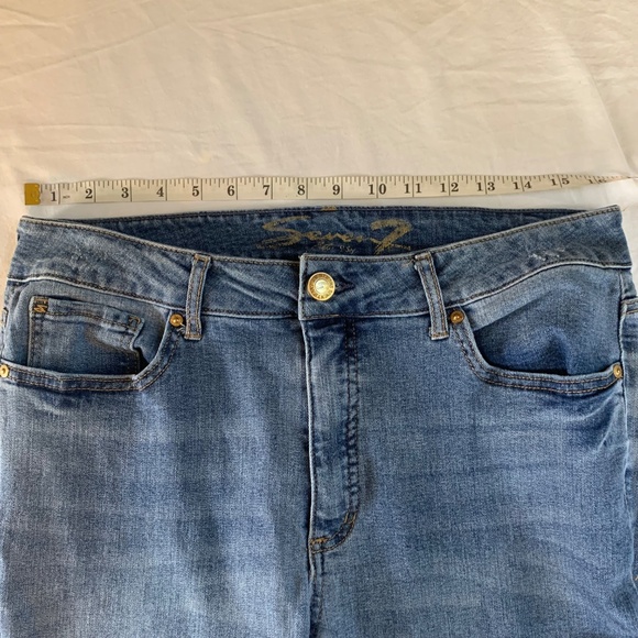 Seven for All Mankind Straight Jeans - Women's Size 14, Medium Wash - Picture 4 of 10
